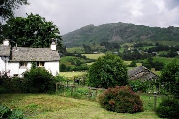 Rural cottage overlooking countryside valley